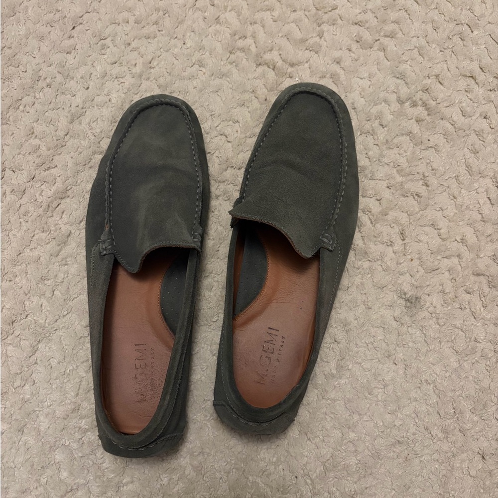 M. Gemi Men's Suede Loafers in Olive